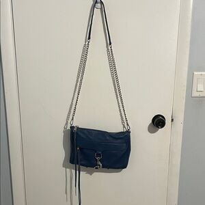 Rebecca Minkoff Blue Crossbody Bag with Silver Hardware